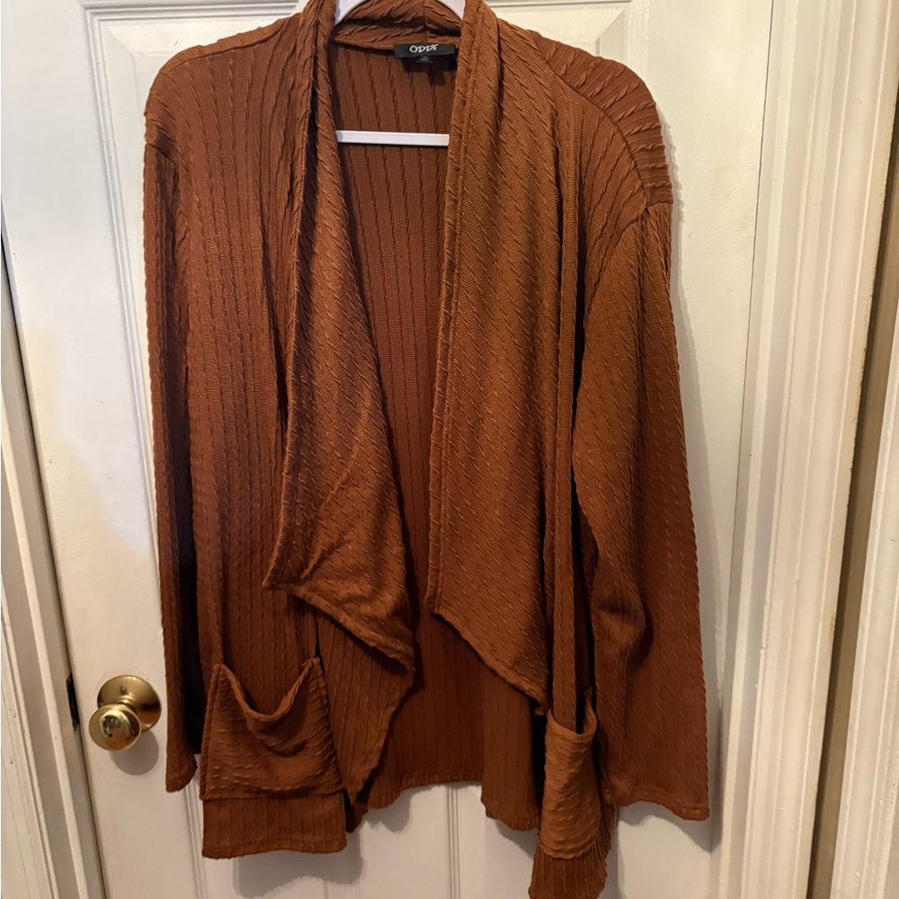 ODDY Women's Rust Open‎ Front Cardigan